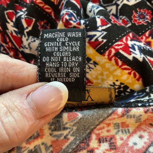 Forbidden City Multocolor Chevron Print V Neck Long Sleeve Top XL - Picture 5 of 6